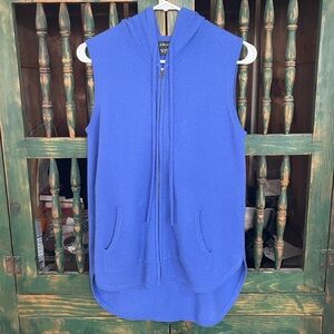 NWOT Pure Amici Cashmere Hooded Zip-up Vest Cardigan - S